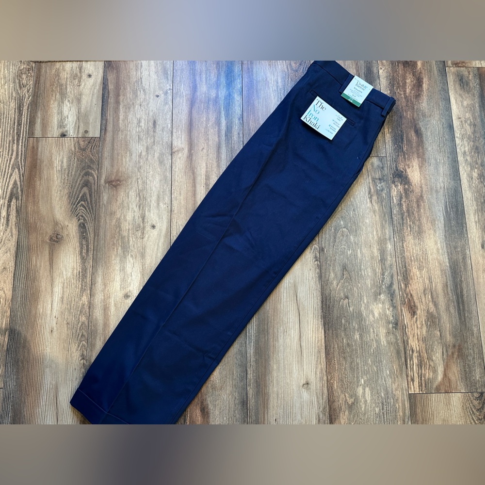 NEW Croft & Barrow Navy Men's Casual Chino Pants Classic Fit Pleated Front 38X32